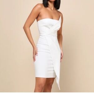 Lulus Queen of the City white bodycon dress